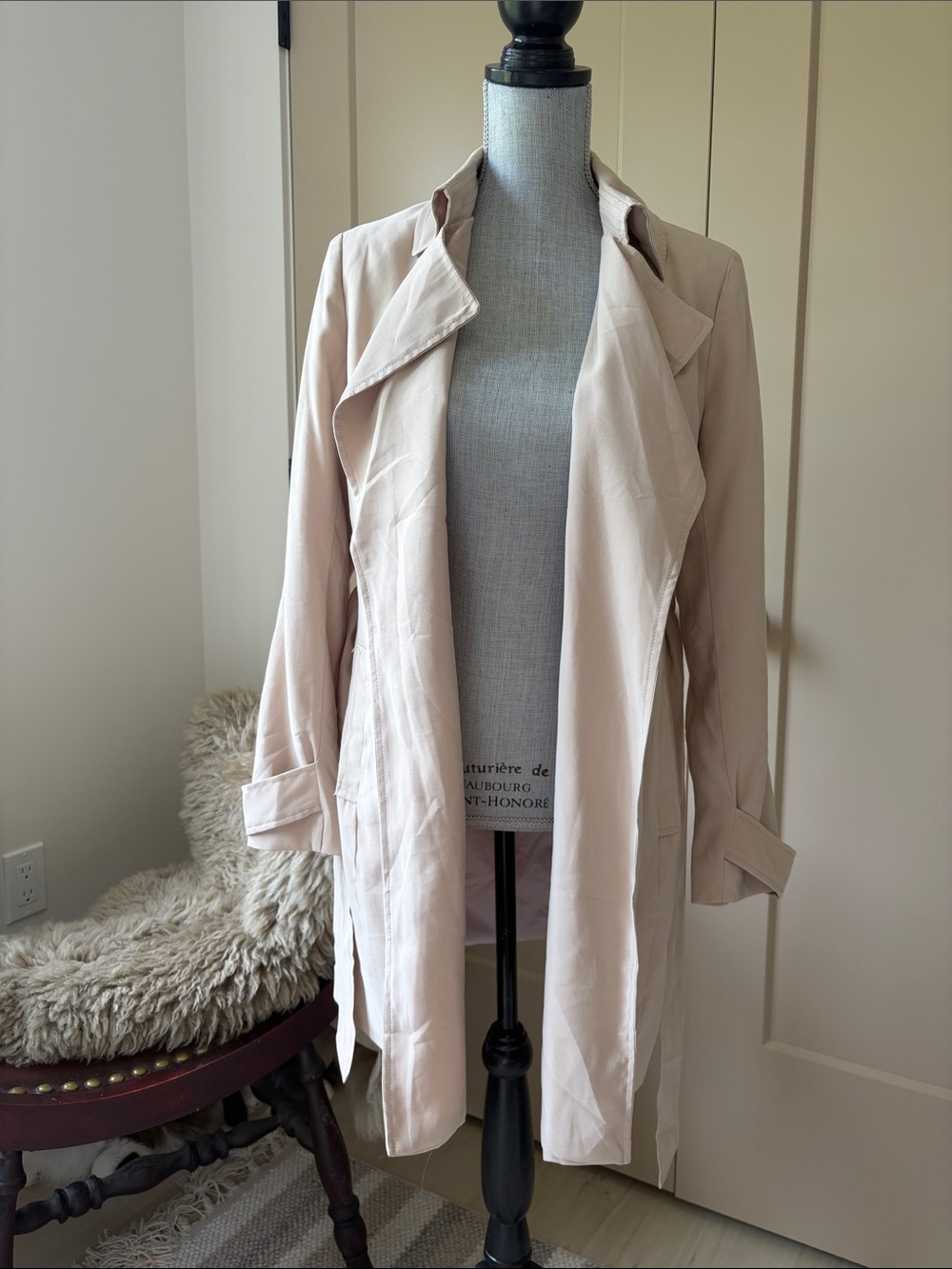 Banana Republic Beige Trench Coat XS Classic Lightweight Double Breasted Jacket